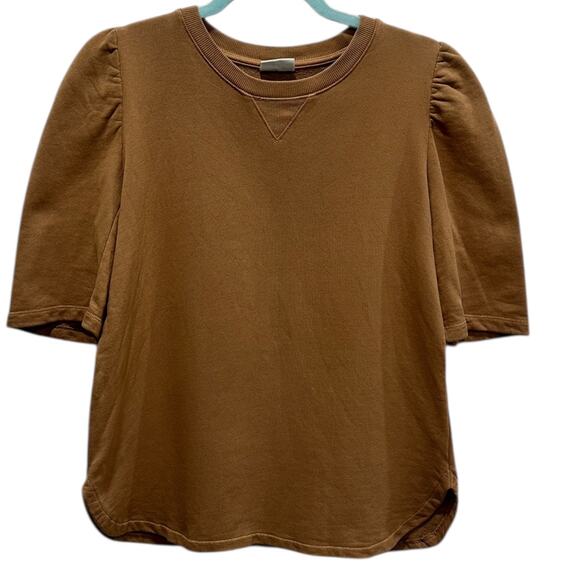 Dries Van Noten Puff Sleeve Top In Camel Brown - Picture 4 of 7